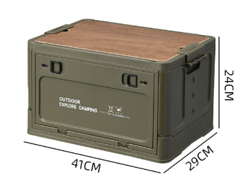 30L Camping Organizer With Wood Lid