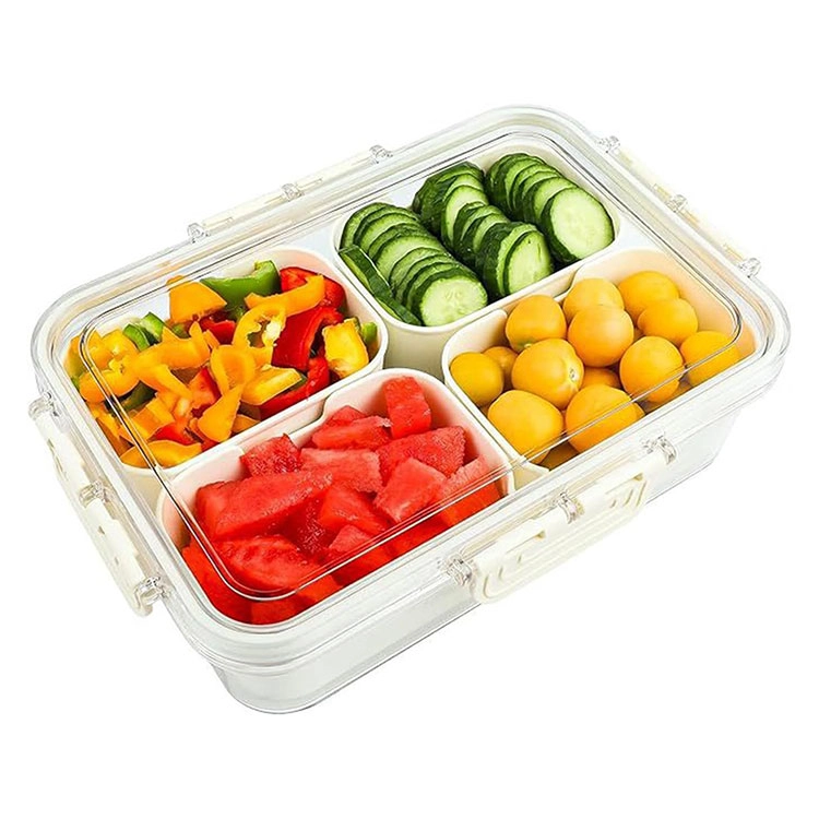 4-grid divided serving tray